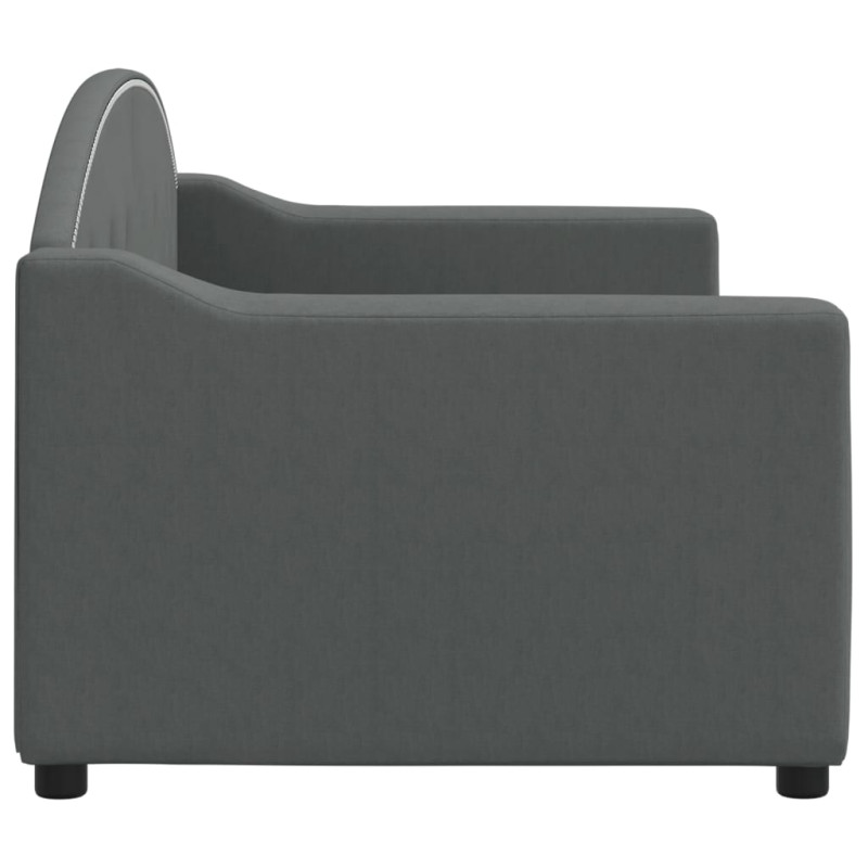 Sofa z funkcją spania, ciemnoszara, 80x200 cm, obita tkaniną