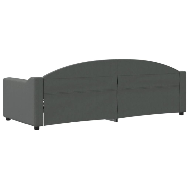Sofa z funkcją spania, ciemnoszara, 80x200 cm, obita tkaniną