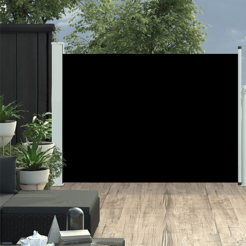 Wysuwana markiza boczna na taras, 120 x 500 cm, czarna