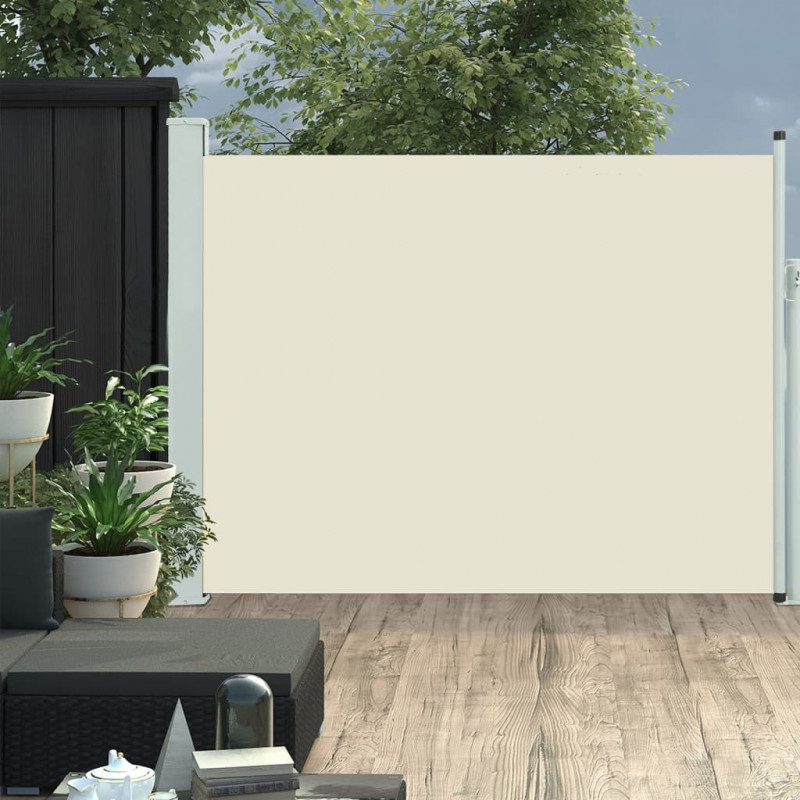 Wysuwana markiza boczna na taras, 140 x 500 cm, kremowa