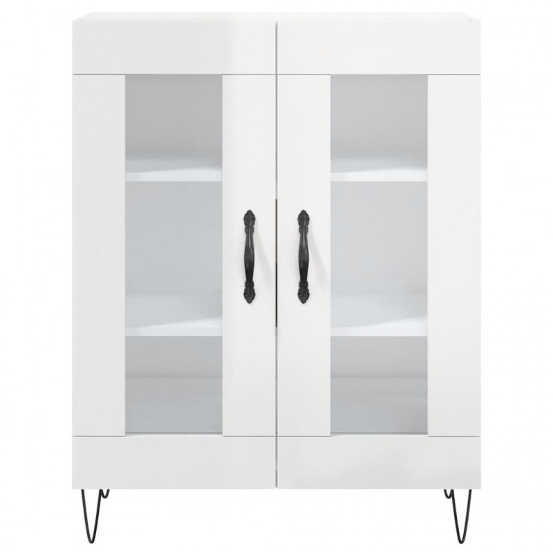 Witrynka biała połysk 69,5x34x180 cm materiał drewnopochodny