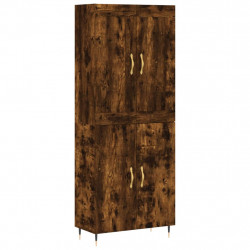 Witrynka przydymiony dąb 69,5x34x180 cm materiał drewnopochodny