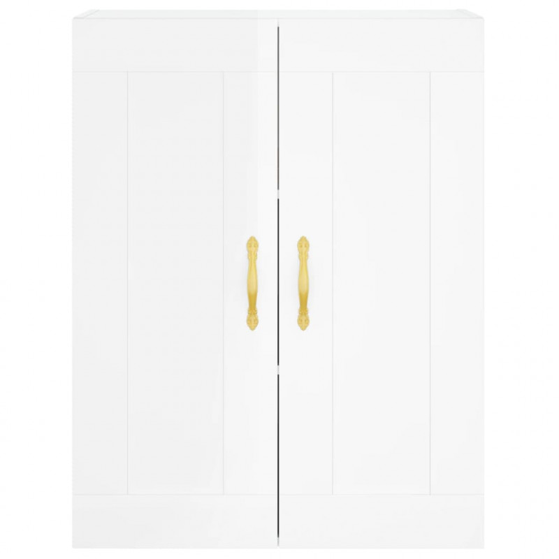 Witrynka biała połysk 69,5x34x180 cm materiał drewnopochodny