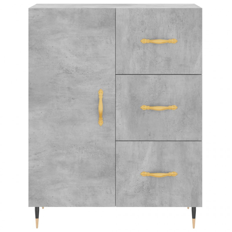 Witrynka, szarość betonu 69,5x34x180 cm materiał drewnopochodny