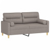 2-osobowa sofa z poduszkami, taupe, 140 cm, tkanina