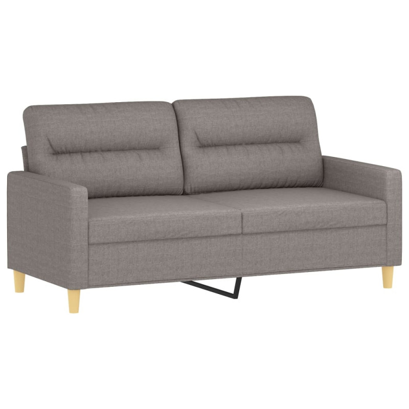 2-osobowa sofa z poduszkami, taupe, 140 cm, tkanina