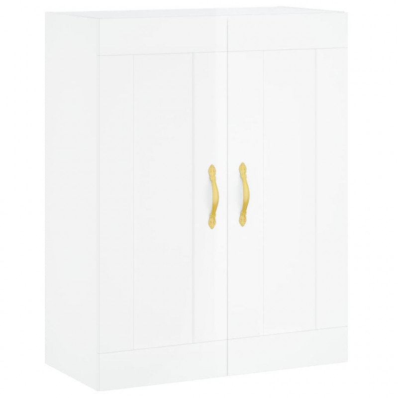 Witrynka biała połysk 69,5x34x180 cm materiał drewnopochodny