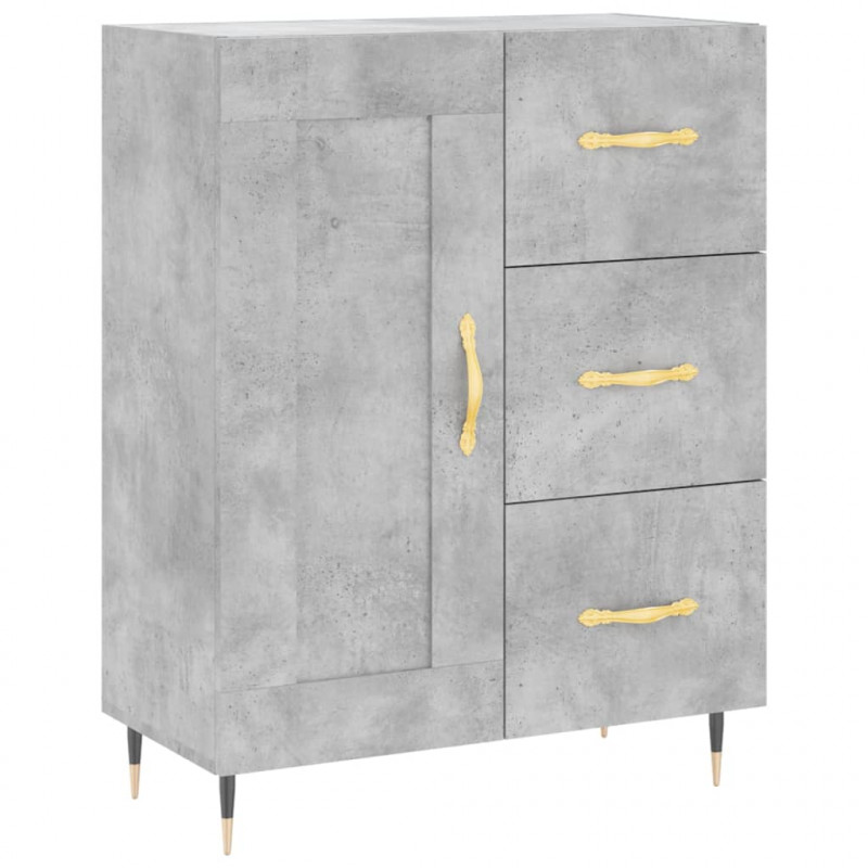 Witrynka, szarość betonu 69,5x34x180 cm materiał drewnopochodny
