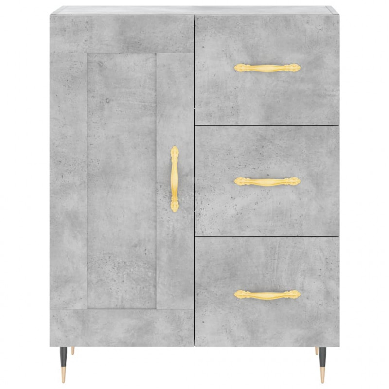 Witrynka, szarość betonu 69,5x34x180 cm materiał drewnopochodny