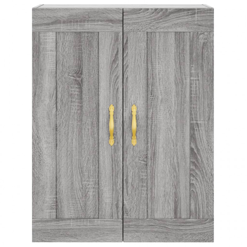 Witrynka szary dąb sonoma 69,5x34x180cm materiał drewnopochodny