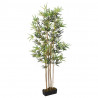 Sztuczny bambus, 828 liści, 150 cm, zielony
