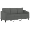 3-osobowa sofa z poduszkami, ciemnoszara, 180 cm, tkanina