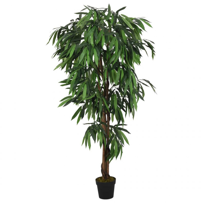 Sztuczne drzewko mango, 600 liści, 150 cm, zielone