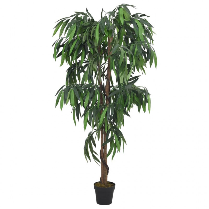 Sztuczne drzewko mango, 600 liści, 150 cm, zielone