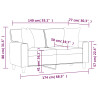 2-osobowa sofa z poduszkami, szara, 140 cm, sztuczna skóra