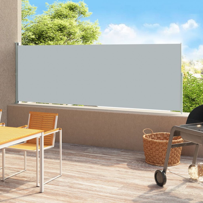 Zwijana markiza boczna na taras, 180x500 cm, szara
