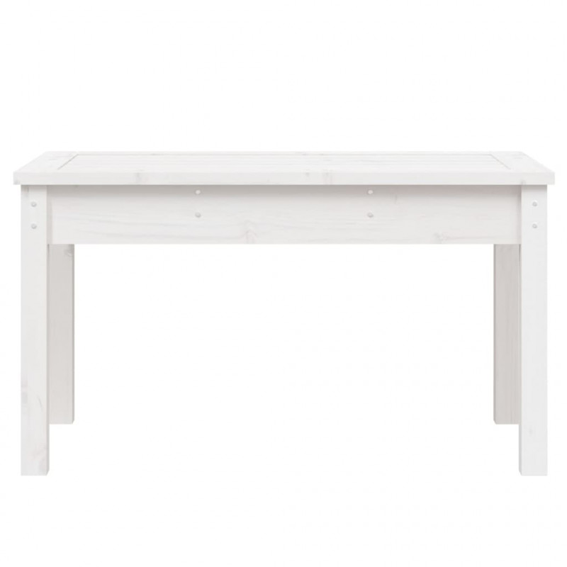 Ławka ogrodowa, biała, 80x44x45 cm, lite drewno sosnowe