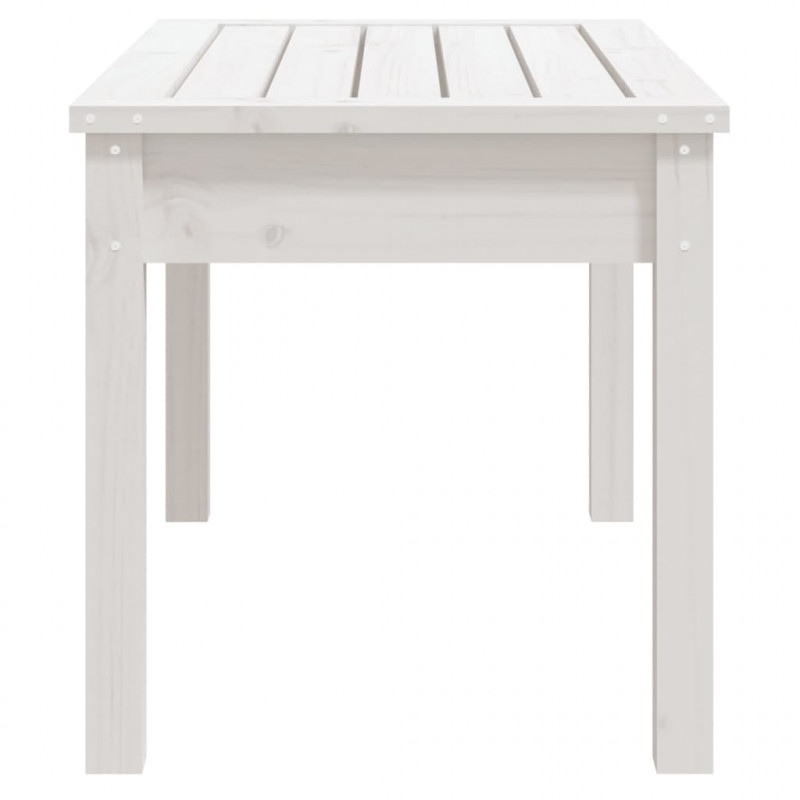 Ławka ogrodowa, biała, 80x44x45 cm, lite drewno sosnowe