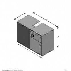 FMD Szafka pod umywalkę, 70x32,9x49,5 cm, biała