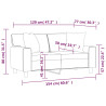 2-osobowa sofa z poduszkami, szara, 120 cm, sztuczna skóra