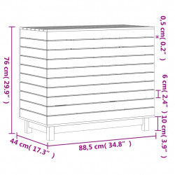 Kosz na pranie, 88,5x44x76 cm, lite drewno sosnowe