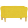 3-osobowa sofa z podnóżkiem, jasnożółty, 180 cm, tkaniną