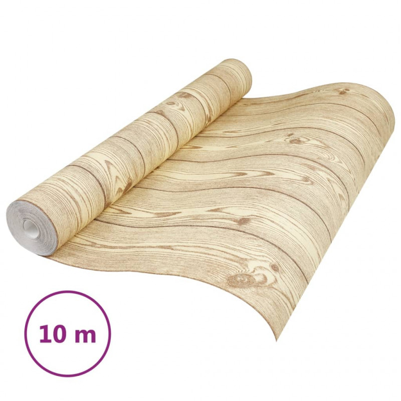 Tapeta 3D, z wzorem desek, brązowa, 10x0,53 m, flizelina