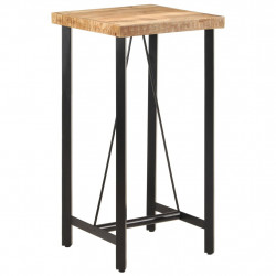 Stolik barowy, 55x55x107 cm, lite drewno mango i żelazo