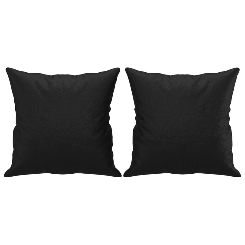 2-osobowa sofa z poduszkami, czarna, 120 cm, sztuczna skóra