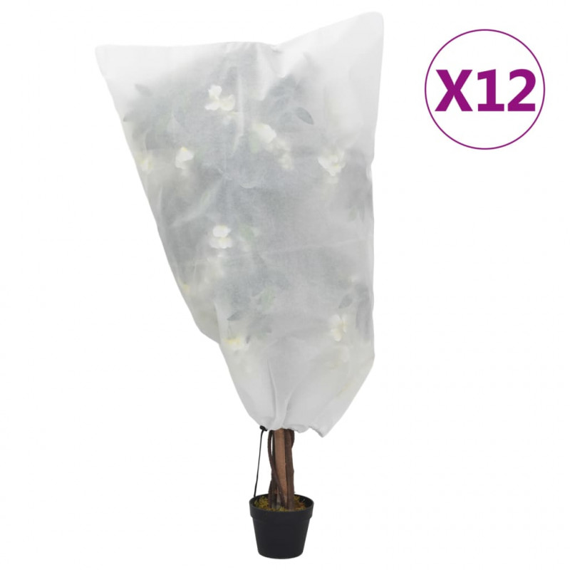 Kaptury na rośliny, ze ściągaczami, 12 szt., 70 g/m², 0,8x1,2 m