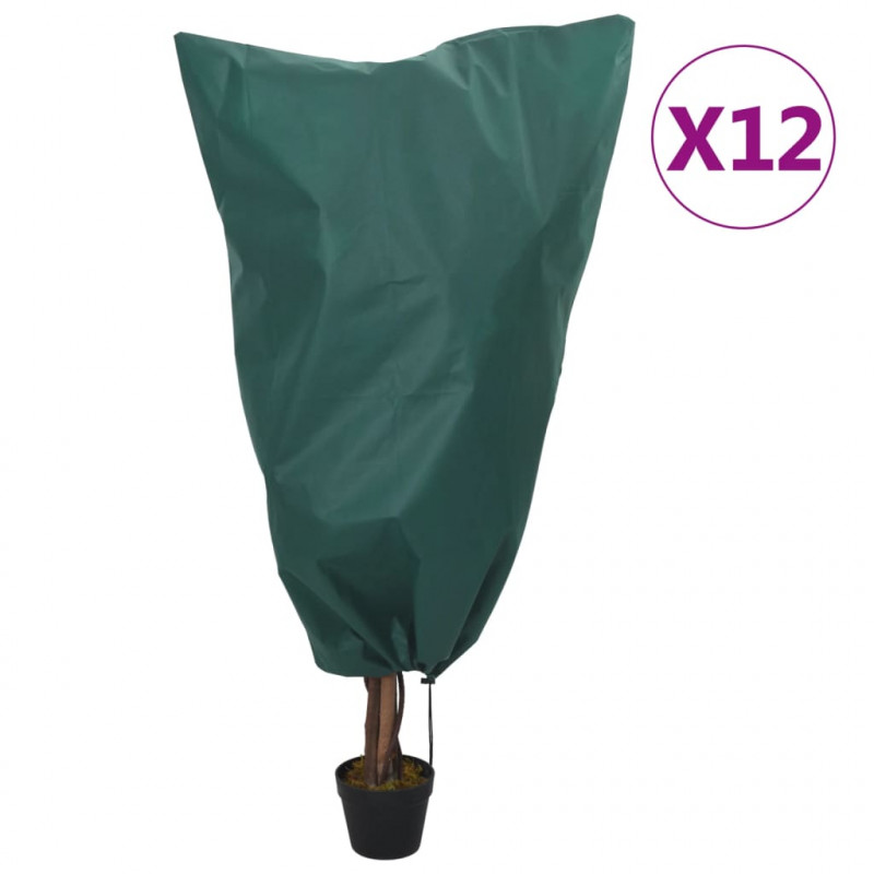 Kaptury na rośliny, ze ściągaczami, 12 szt., 70 g/m², 0,8x1 m