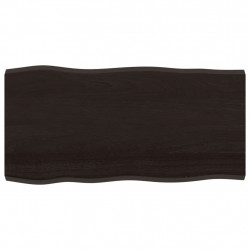 Blat ciemnobrązowy 100x50x(2-4) cm drewno z naturalną krawędzią