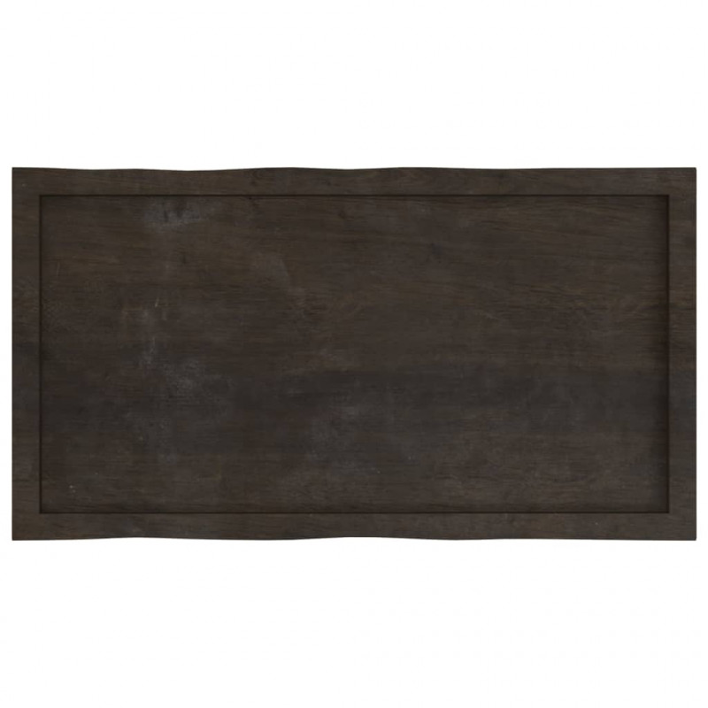 Blat ciemnobrązowy 100x50x(2-4) cm drewno z naturalną krawędzią
