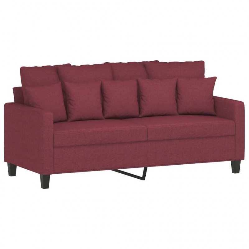 Sofa 2-osobowa, winna czerwień, 140 cm, tapicerowana tkaniną