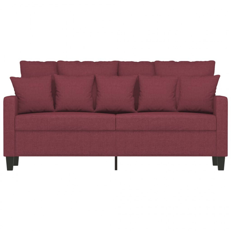 Sofa 2-osobowa, winna czerwień, 140 cm, tapicerowana tkaniną