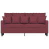 Sofa 2-osobowa, winna czerwień, 140 cm, tapicerowana tkaniną