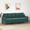 Sofa 3-osobowa, ciemnozielony, 180 cm, obita aksamitem