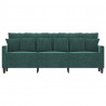 Sofa 3-osobowa, ciemnozielony, 180 cm, obita aksamitem