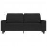Sofa 2-osobowa, czarna, 140 cm, tapicerowana tkaniną