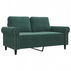 Sofa 2-osobowa, ciemnozielona, 120 cm, tapicerowana aksamitem