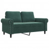 Sofa 2-osobowa, ciemnozielona, 120 cm, tapicerowana aksamitem