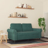 Sofa 2-osobowa, ciemnozielona, 120 cm, tapicerowana aksamitem