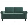 Sofa 2-osobowa, ciemnozielona, 120 cm, tapicerowana aksamitem