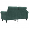 Sofa 2-osobowa, ciemnozielona, 120 cm, tapicerowana aksamitem