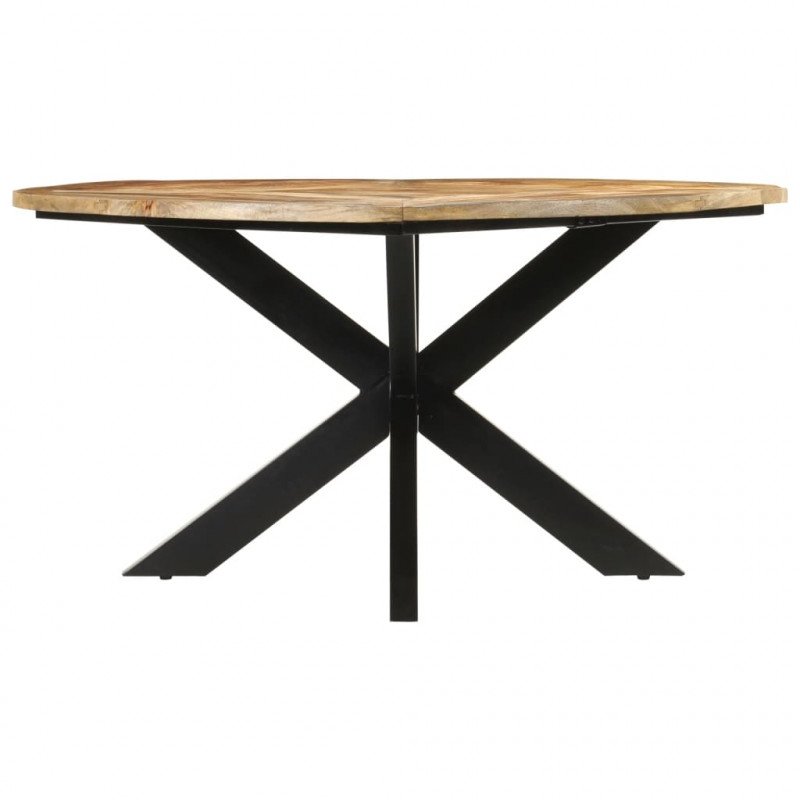 Stół do jadalni, Ø150x76 cm, surowe drewno mango