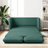 Sofa podłogowa 2-w-1, ciemnozielona, 112x174x55 cm, tkanina