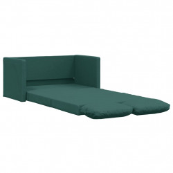 Sofa podłogowa 2-w-1, ciemnozielona, 112x174x55 cm, tkanina
