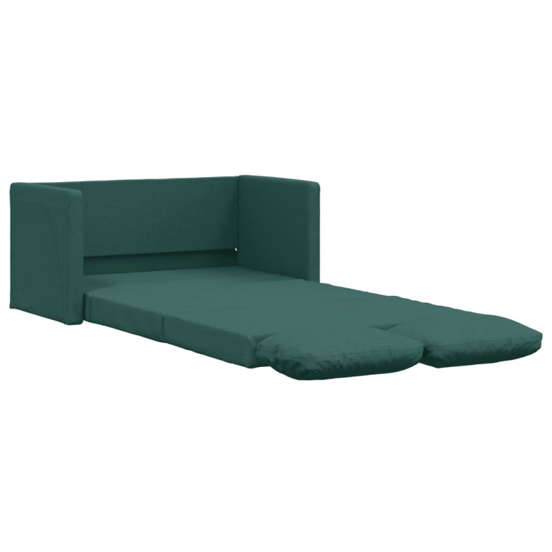 Sofa podłogowa 2-w-1, ciemnozielona, 112x174x55 cm, tkanina