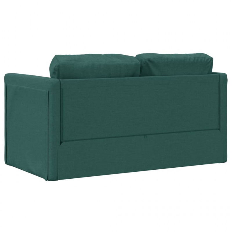 Sofa podłogowa 2-w-1, ciemnozielona, 112x174x55 cm, tkanina