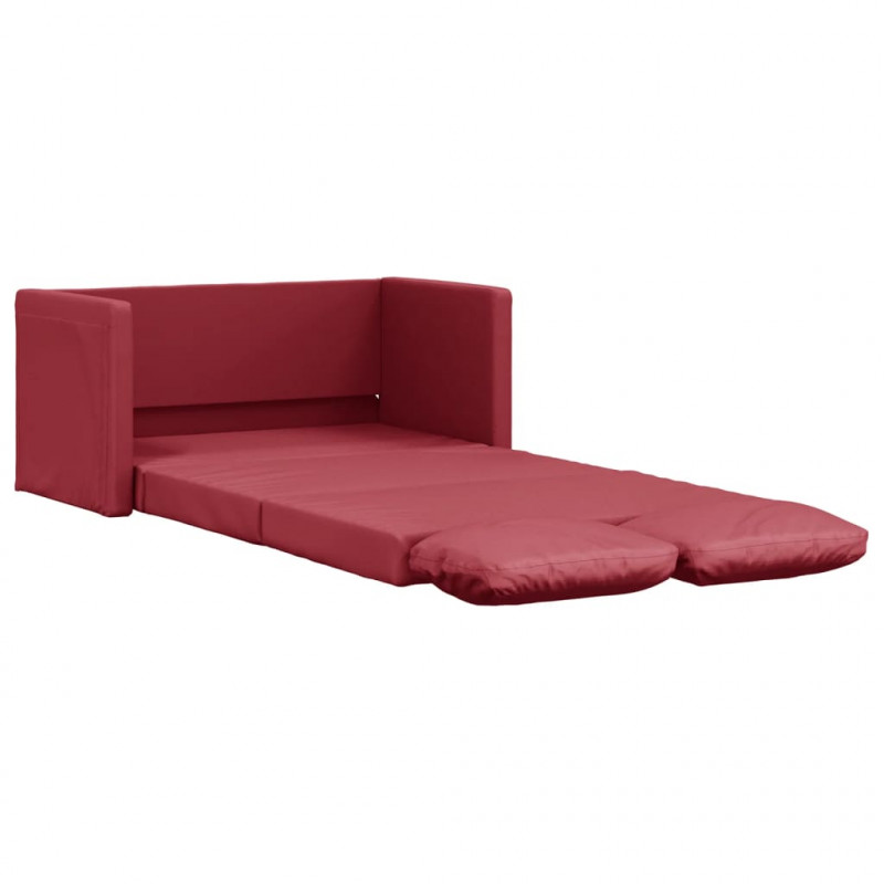 Sofa podłogowa 2-w-1, kolor wina, 112x174x55 cm, sztuczna skóra